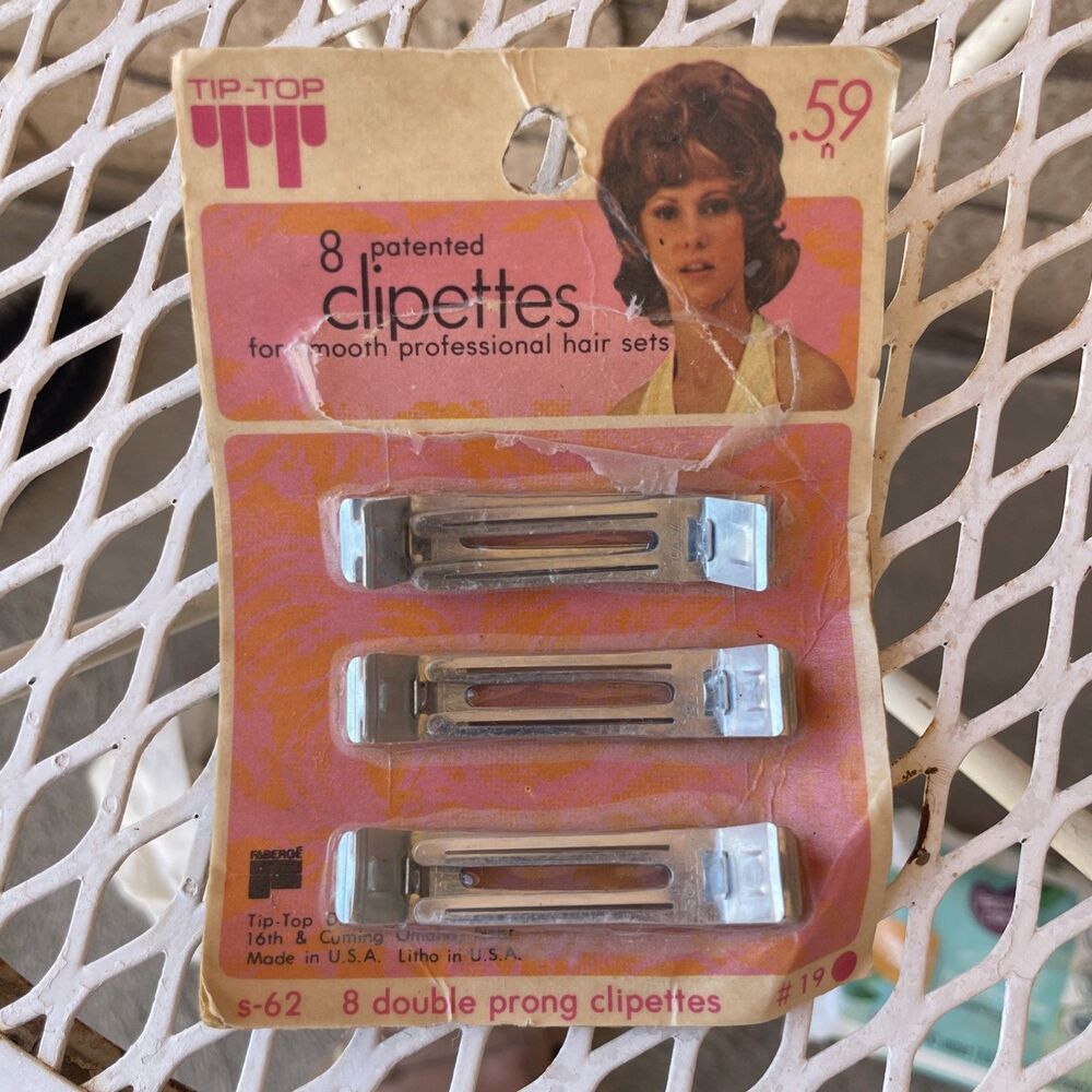 Tip Top TT Patented Metal Clips Hair Clips Vintage 50s 60s New 6